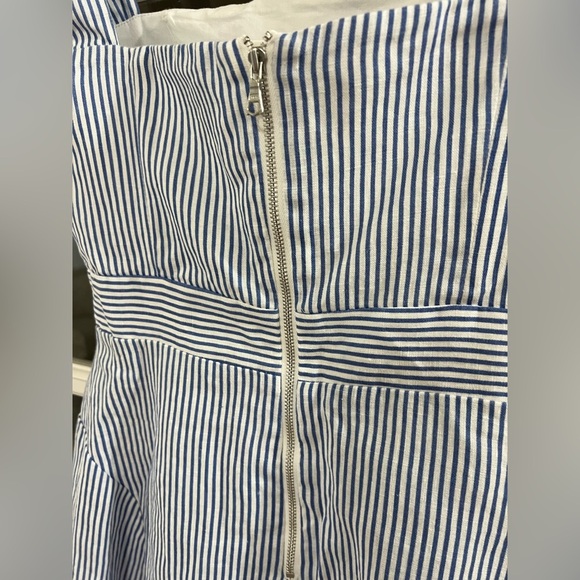Bardot Linen Stripe Dress - Size 6 - blue and white striped - Picture 9 of 10